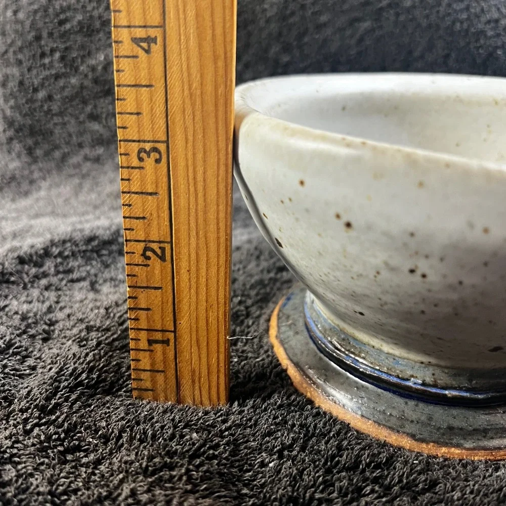 Amanda Ruth Studio Pottery Mortar and Pestle Set Ceramic Wood 1985 Signed